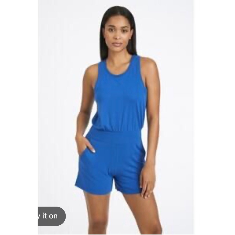 Sweaty Betty Women Blue Racerback Athletic Romper Size Small Athleisure